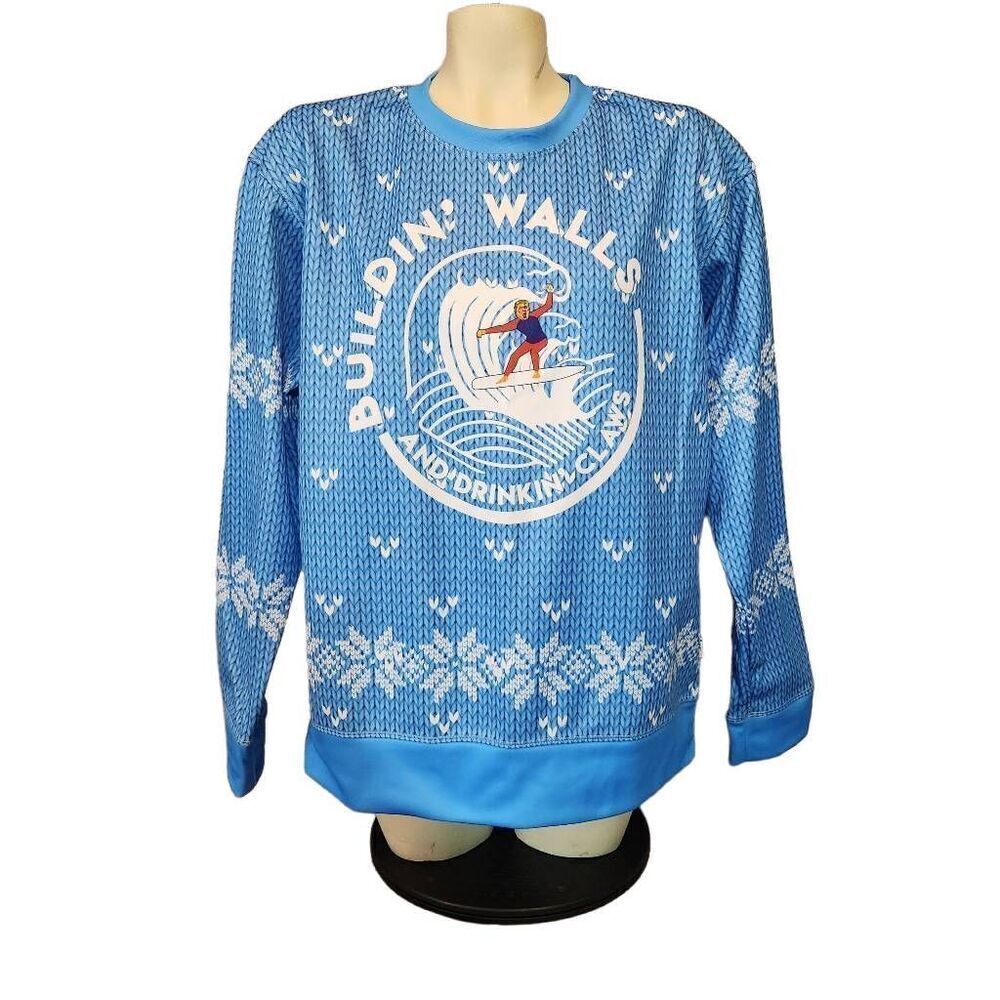 Trump Surfing Ugly‎ Christmas Sweater Size Large